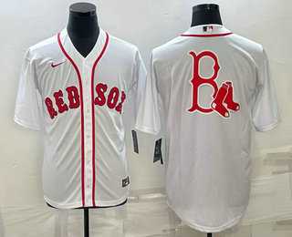 Mens Boston Red Sox Big Logo White Stitched MLB Cool Base Nike Jersey->boston red sox->MLB Jersey